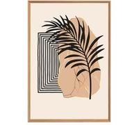 Tableau mural encadré feuille 65x97 cm CEANOTHE Décoration Murale Art Décoratif Muraux Peinture Imprimée en HD Salon Chambre Bureau Fabriqué en France Beige G