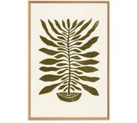 Tableau mural encadré feuille verte 65x97 cm CEANOTHE Décoration Murale Art Décoratif Muraux Peinture Imprimée en HD Salon Chambre Bureau Fabriqué en France Vert G