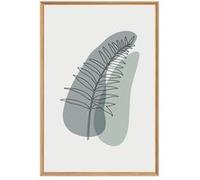 Tableau mural encadré gris abstrait 65x97 cm CEANOTHE Décoration Murale Art Décoratif Muraux Peinture Imprimée en HD Salon Chambre Bureau Fabriqué en France Bleu G