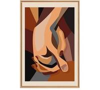 Tableau mural encadré mains enlacées 65x97 cm CEANOTHE Décoration Murale Art Décoratif Muraux Peinture Imprimée en HD Salon Chambre Bureau Fabriqué en France Marron G