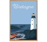 Tableau mural encadré Phare Breton 65x97 cm CEANOTHE 65x97 cm Bleu - Fabriqué en France Bleu G