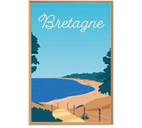 Tableau mural encadré plage Bretonne 65x97 cm CEANOTHE 65x97 cm Bleu - Fabriqué en France Bleu G