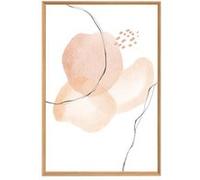 Tableau mural encadré tâche rose 65x97 cm CEANOTHE Décoration Murale Art Décoratif Muraux Peinture Imprimée en HD Salon Chambre Bureau Fabriqué en France Rose G