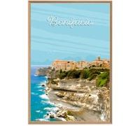 Tableau mural illustration Bonifacio CEANOTHE 65x97 cm Bleu - Fabriqué en France Bleu G