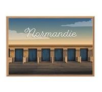 Tableau mural illustration cabines Normandie CEANOTHE 65x97 cm Marron - Fabriqué en France Marron G