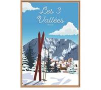 Tableau mural illustration Courchevel CEANOTHE 65x97 cm Bleu - Fabriqué en France Bleu G