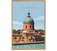 Tableau mural illustration dôme de Toulouse CEANOTHE 45x65 cm Multicolore - Fabriqué en France Multicolore G