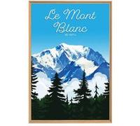 Tableau mural illustration Mont Blanc CEANOTHE 65x97 cm Bleu - Fabriqué en France Bleu G