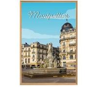 Tableau mural illustration Montpellier CEANOTHE 65x97 cm Multicolore - Fabriqué en France Multicolore G
