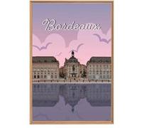 Tableau mural illustration place miroir de Bordeaux CEANOTHE 45x65 cm Rose - Fabriqué en France Rose G