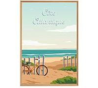 Tableau mural illustration plage côte Atlantique CEANOTHE 45x65 cm Multicolore - Fabriqué en France Multicolore G