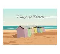 Tableau mural illustration plage de Berck CEANOTHE 65x97 cm Beige - Fabriqué en France Beige G