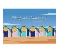 Tableau mural illustration plage de Dunkerque CEANOTHE 65x97 cm Multicolore - Fabriqué en France Multicolore G