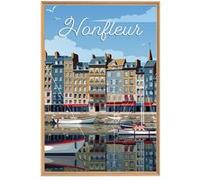 Tableau mural illustration port d'Honfleur CEANOTHE 65x97 cm Multicolore - Fabriqué en France Multicolore G