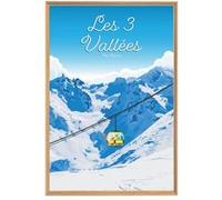 Tableau mural illustration téléphérique Val Thorens CEANOTHE 65x97 cm Blanc - Fabriqué en France Blanc G