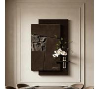 Tableau Mural LED 3D en grès, Art Abstrait géométrique pour décoration Murale intérieure Décoration Moderne adaptée au Salon, Couloir, entrée et Espace Domestique(E,50 * 70CM 9.7 * 27.6IN)