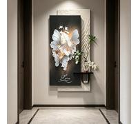 Tableau Mural LED 3D en Grès, Sculpture Murale Relief avec Vase Intégré et Éclairage Ambiance pour Entrée et Couloir Moderne(G,90 * 180CM .5 * 70.9IN)
