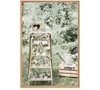 Tableau mural mat encadré escabeau deco 65x97 cm CEANOTHE Décoration Murale Art Décoratif Muraux Peinture Imprimée en HD Salon Chambre Bureau Fabriqué en France Vert G
