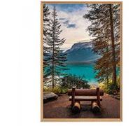 Tableau mural mat encadré mountain & lake 65x97 cm CEANOTHE Décoration Murale Art Décoratif Muraux Peinture Imprimée en HD Salon Chambre Bureau Fabriqué en France Bleu G
