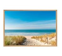 Tableau mural mat encadré plage des dunes 65x97 cm CEANOTHE Décoration Murale Art Décoratif Muraux Peinture Imprimée en HD Salon Chambre Bureau Fabriqué en France Bleu G