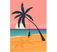 Tableau mural palmier CEANOTHE - 30x45 cm - Illustration