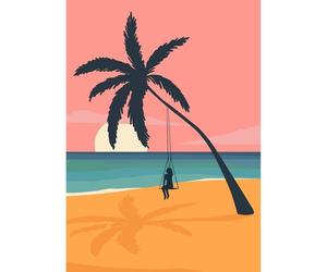 Tableau mural palmier CEANOTHE - 30x45 cm - Illustration