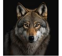 Tableau mural portrait loup CEANOTHE - 30x30 cm - Animaux