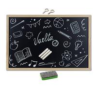 Tableau Noir 30x40cm Effaçable avec Cadre en Bois Naturel, Tableau Noir Effaçable à Utiliser avec Tiza et Marqueur