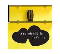 Tableau Noir adhesif Coeurs 38x70cm, Adhésif Ardoise Effaçable, ardoise adhesive Memo pour cuisine, Bureau et Chambre, To Do List, sticker tableau noir Mural Made In Europe