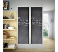 Tableau noir autocollant mural 0,6x3 m 2 rouleaux avec craies Noir G