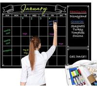 Tableau noir laminé à sec - Grand calendrier mural - 96,5 x 127 cm - Grand tableau d'affichage hebdomadaire mensuel effaçable - Better Than Wall Decor Sticker