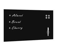 vidaXL Tableau magnétique mural en verre 120 x 60 cm Noir