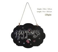 Tableau Noir Suspendu Double Face en Bois, Forme Vague, Effaçable | Décoration Murale Diy, Corde, pour Marqueurs Craie, Entrée, Boutique et Accueil