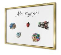 Tableau Organisateur en Métal 60x40 cm | Cadre Doré | Mes Voyages