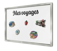 Tableau Organisateur Mural 60x40 cm | Cadre Argenté | Mes Voyages