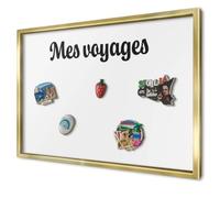 Tableau Organisateur Mural 60x40 cm | Cadre Doré | Mes Voyages