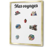 Tableau Organisateur Mural 60x80 cm | Cadre Doré | Mes Voyages
