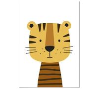 Tableau Panorama pour chambre d’enfants Tigre 21x30 cm - Imprimée sur Toile - Décoration Murale Chambre Enfant