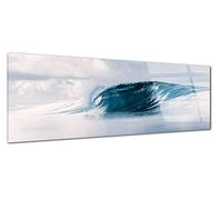 Tableau plexiglass, cadre déco sur verre acrylique, décoration murale, impression sur plexi, Tableau déco verre acrylique La vague parfaite, 80x30 cm