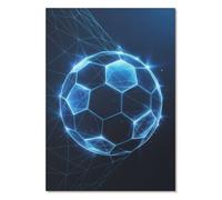 Tableau sport Affiche foot 594x840 Ballon de foot numérique lignes géométriques lumière !Artists