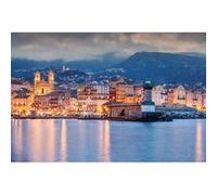 Tableau sur toile Bastia de nuit 45x65 cm CEANOTHE Décoration Murale Art Décoratif Muraux Peinture Imprimée en HD Salon Chambre Bureau Fabriqué en France Bleu G