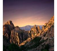 Tableau sur toile calanque de Piana 30x30 cm CEANOTHE Décoration Murale Art Décoratif Muraux Peinture Imprimée en HD Salon Chambre Bureau Fabriqué en France Noir G