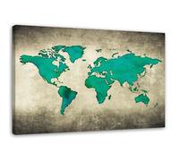 Tableau sur toile, Carte du monde verte (P-1326) 100x70 cm