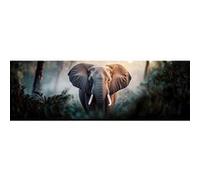 Tableau sur toile CEANOTHE éléphant en forêt 30x97 cm Gris