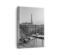 Tableau sur Toile Décoratif 50x70 cm Architecture Noir et Blanc - 4595 | ET Paris Noir Impression sur Toile Décoration Murale Art Mural Toile Imprimée Chambre Cuisine Salon ARTTOR