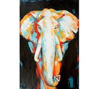 Tableau sur toile éléphant coloré 30x45 cm CEANOTHE Décoration Murale Art Décoratif Muraux Peinture Imprimée en HD Salon Chambre Bureau Fabriqué en France Multicolore G