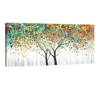 Tableau sur toile - FAJERMINART - Arbre abstrait en fleurs - 120 x 50 cm - Bois massif 19 mm - Finition galerie