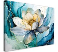 Tableau sur toile Fleur Aquarelle Abstraction toile décorative - FEEBY - 100x70 cm
