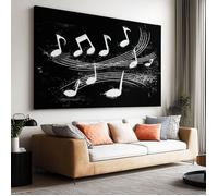 Tableau sur toile Moderne Musique Thème Notes Lignes 90x60cm Grand Impression sur Toile pour Chambre Décoration sans cadre