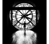 Tableau sur toile motif horloge du temps 90x90 cm, Tableau mural moderne pour décoration intérieure